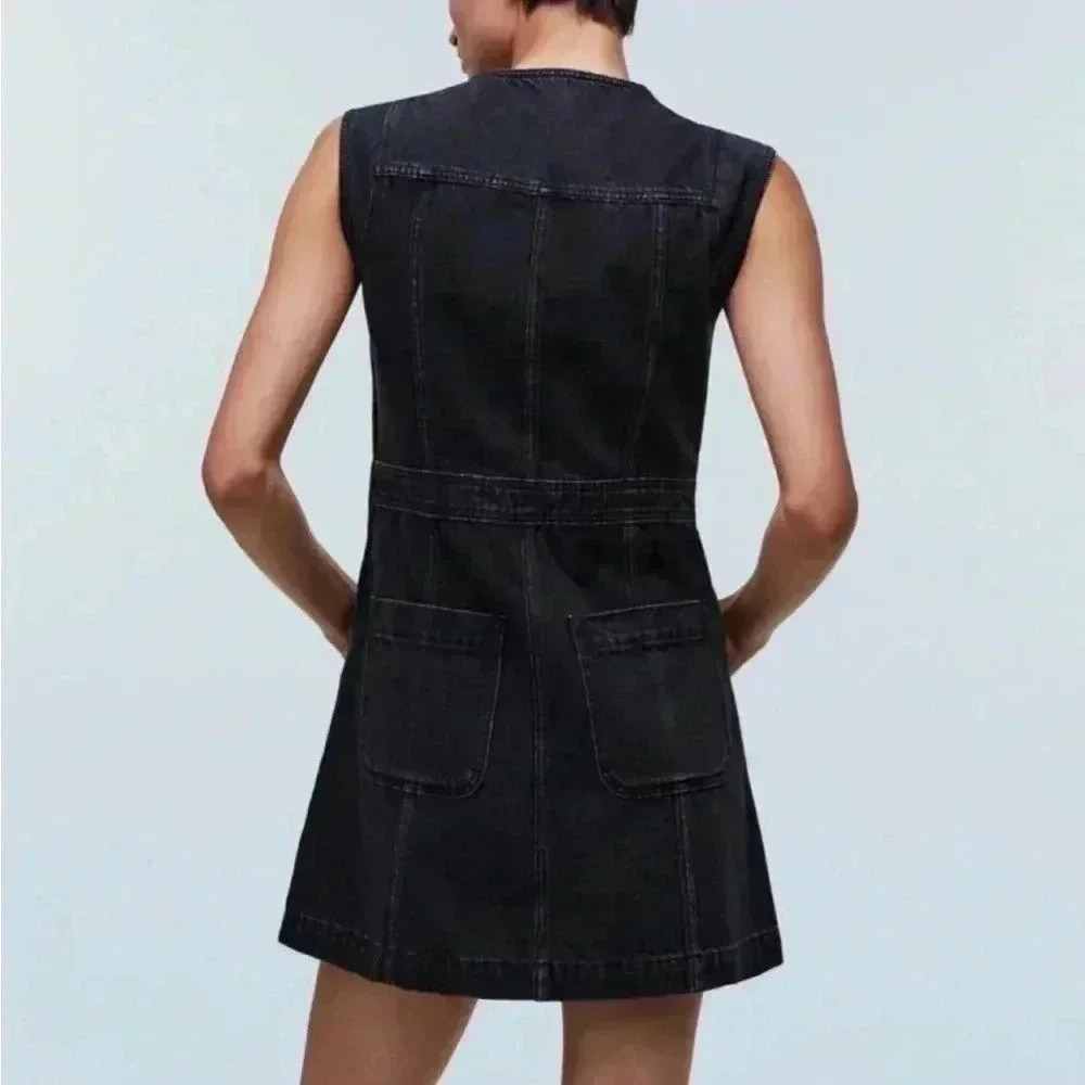 Madewell Black Mini Dress NWT - Picture 4 of 10